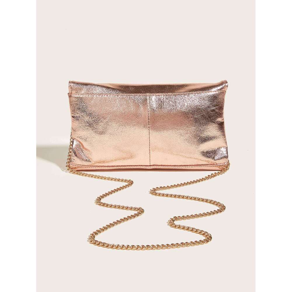 CEZIRA Fashion PU Leather Metallic Clutch Women Crossbody Shoulder Bags With Chain Party Evening Purses Envelope Handbag