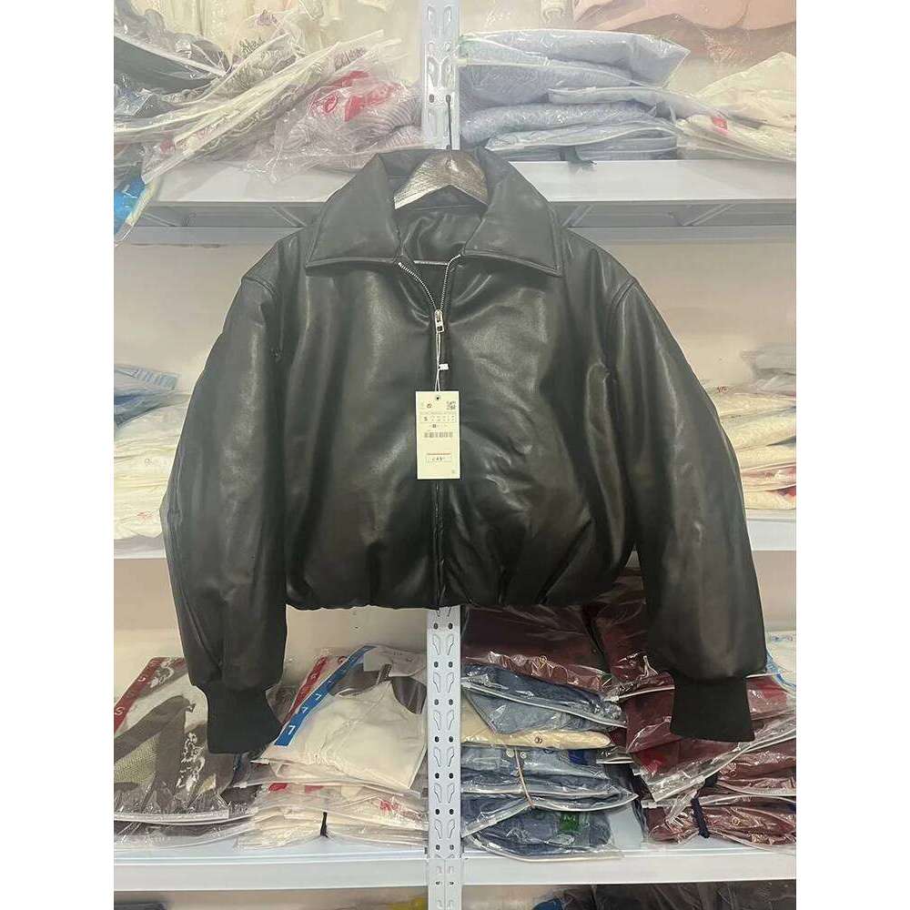 Women's Fashion Autumn Winter New Clothes Solid Color Leather Thicken Warm Female Short Cotton Jacket