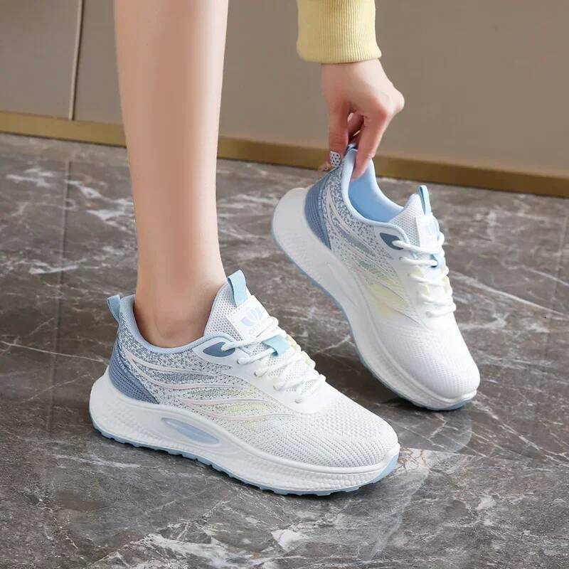 ddmyoutdoor Spring Women New Mesh Lightweight Sports Breath Lace Up Fiess Comfortable Thick Soled Casual Running Shoes Tenis Masculino Outdoor Outdoor