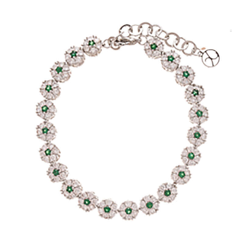 Luxury jewelry designer bracelet Zircon Three-Petal Grass Irregular Clasp Fashion Sweet Temperament Bracelet Light High-End Sense Jewelry for Women