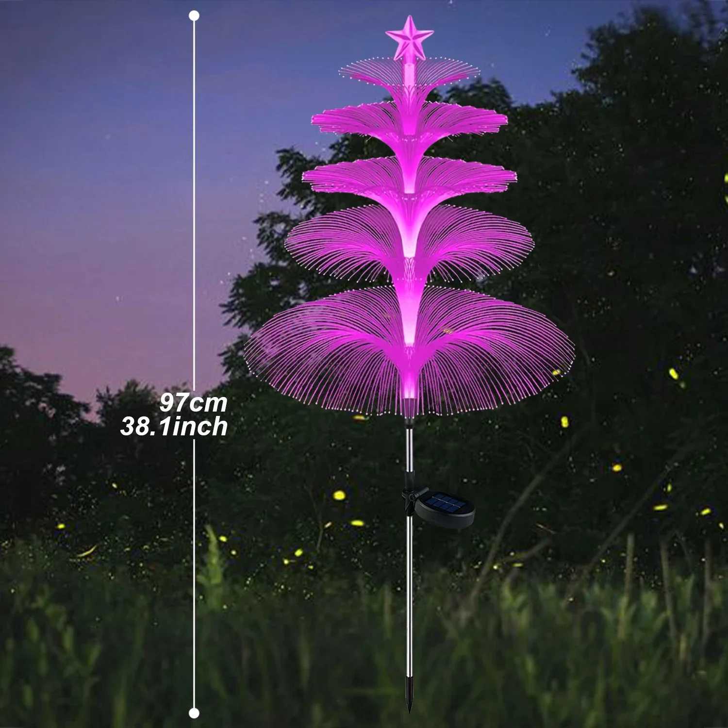 5 Layer Solar Pathway Lights Outdoor Garden Jellyfish Decor Lawn Lights Solar Power Waterproof Yard Walkway Patio Decor Flowers XJ250606