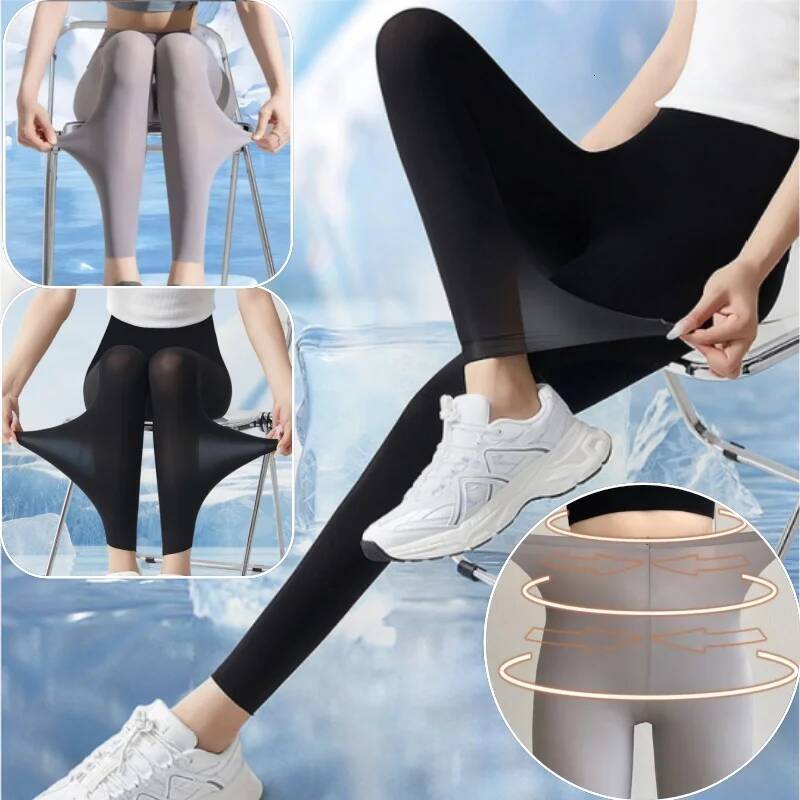 Summer Ultra-thin Female Sunscreen Outside Wear Thin Tight Shark Bottoming Leggings Air-conditioning Room Yoga Pants