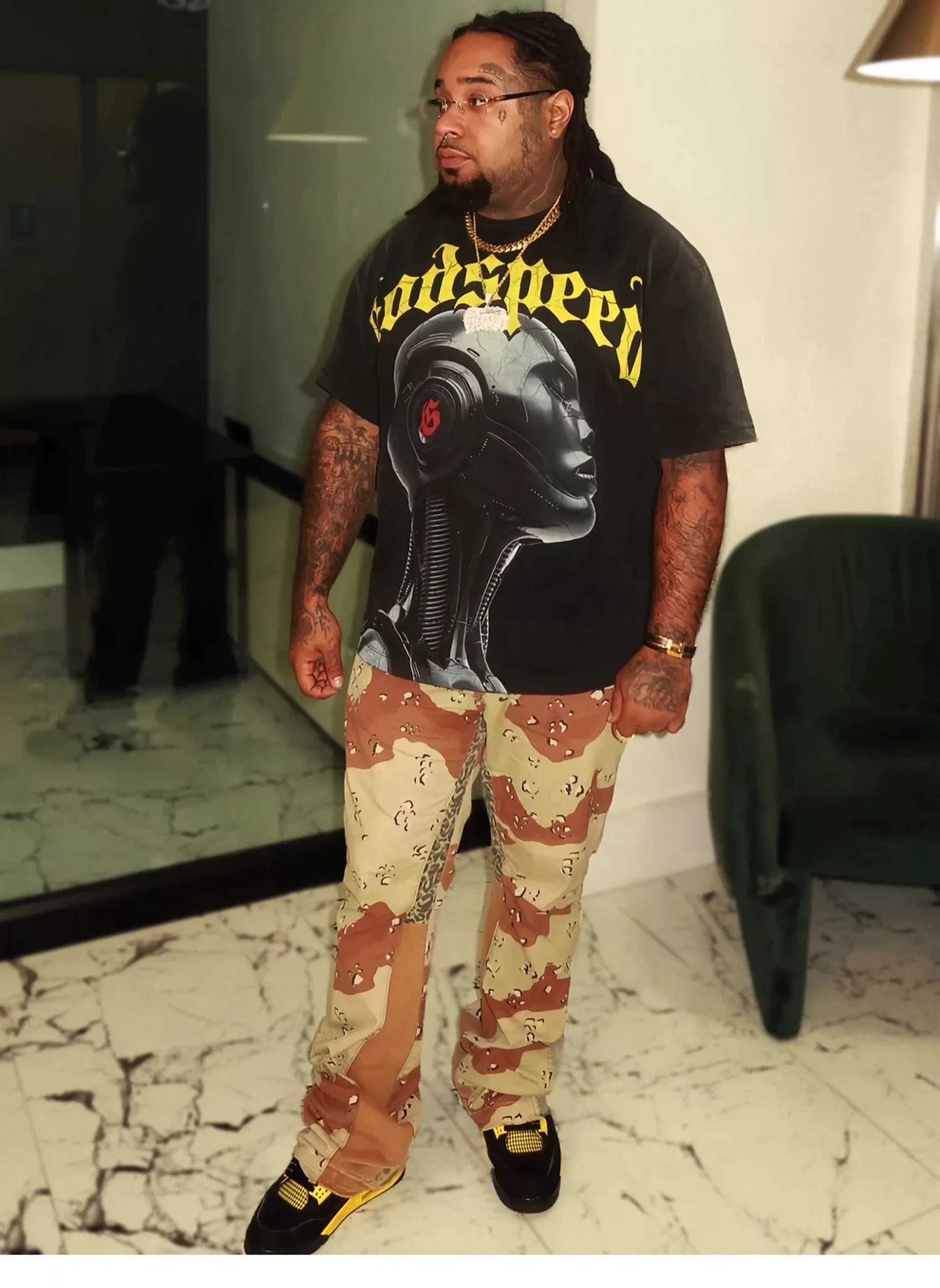 Godspd VLBE Retro Skull Rock Street City Casual Plus Size Loose Mens Short Sleeve T-shirt Girl 3D Y2K Couple X2506071