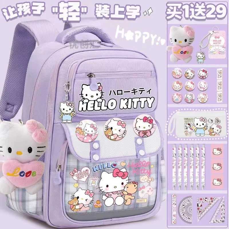 Sanrio Hello Kitty To Reduce Study Load Spine Protection Schoolbag Fashion Cinnamoroll Backpack Girls Backpack Large Capacityw250721