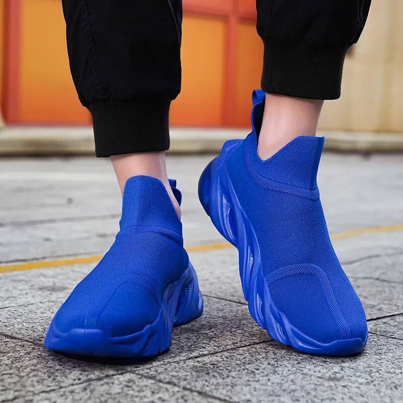 Ddmyoutdoor Blue Summer Running Sneaker Men Cushion Socks S Platform Trainers Unisex Athletic Shoes Big Size Zapatillas Hombre Outdoor Shoes