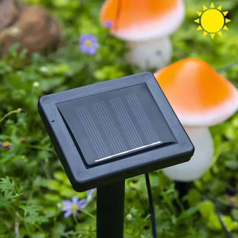 Solar Lights String Mushroom Lawn Fairy Lights LED Solar Lamps Outdoor For Garden Patio Terrace Path Landscape Decoration Lamps XJ250606