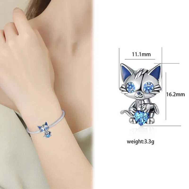 New Fashion Silver 925 Cute Cartoon Cat Dog Duck Charm Bead Pendant Fit Original pendant Silver 925 Bracelet DIY Women Jewelry XJ250607