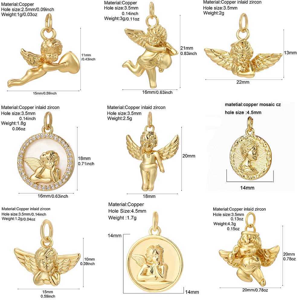 Cute Angel Wings Girl charms for jewelry making Pendant High Quality Dijes Diy gold color Earrings Necklaces Bracelets Keychains XJ250607