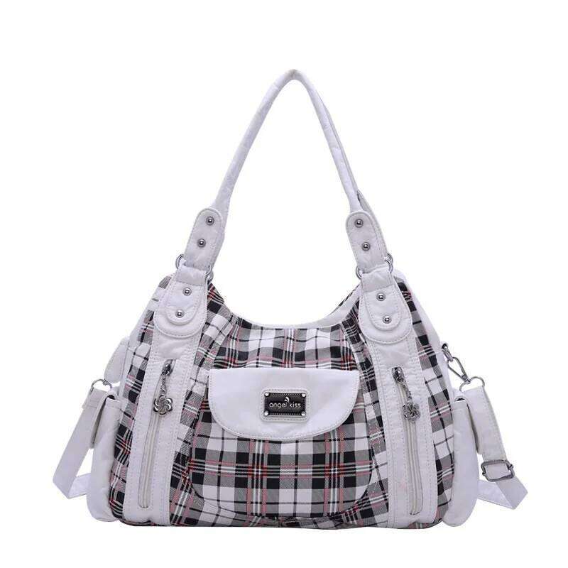 Handhag Designers Hand bags Fashion Women Plaid Shoulder Female Top-handle Bags Large Purse Hobos