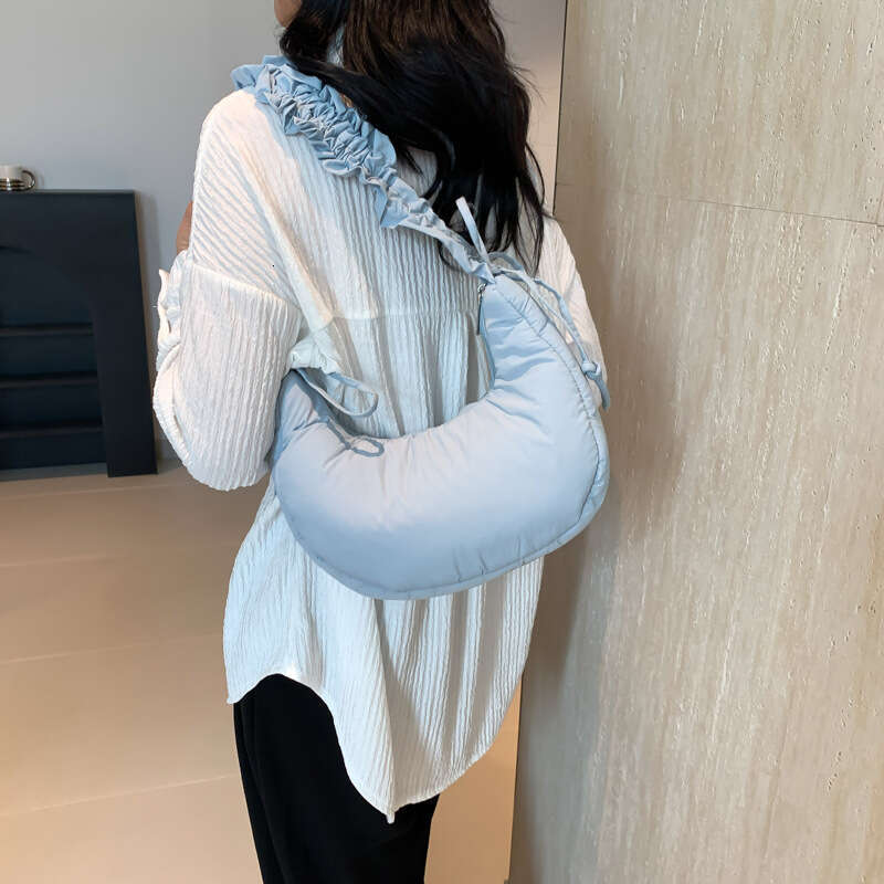 Korean Style Fashion Pleated Dumpling for Women 2025 New Simple Underarm Solid Color Casual Shoulder Crossbody Bag