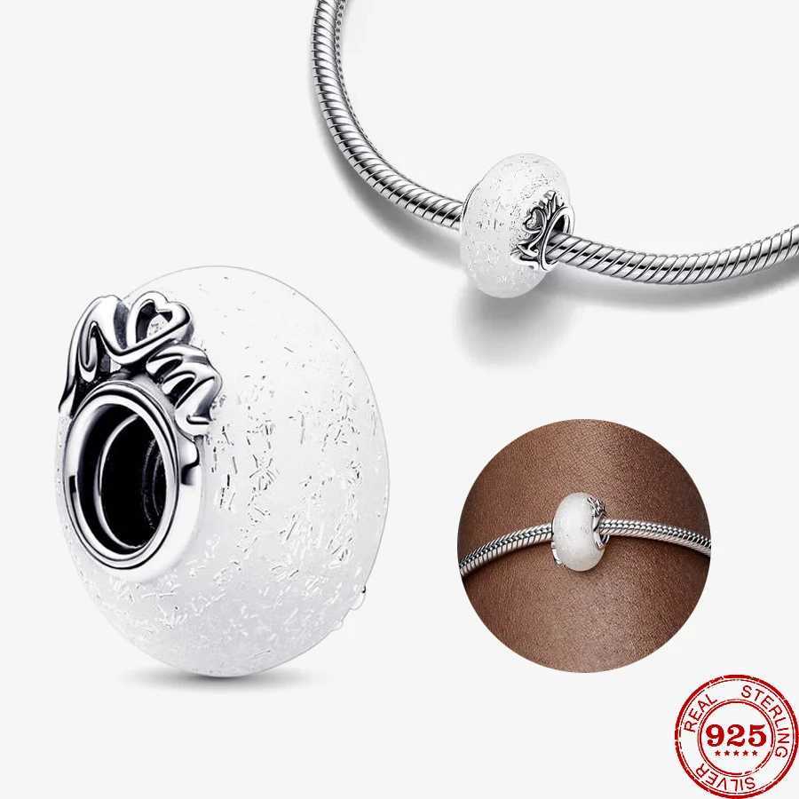 New 925 Sterling Silver Snowflake Mother Universe Charm Murano Glass Beads Fit Original Bracelet DIY Woman Jewelry XJ250607