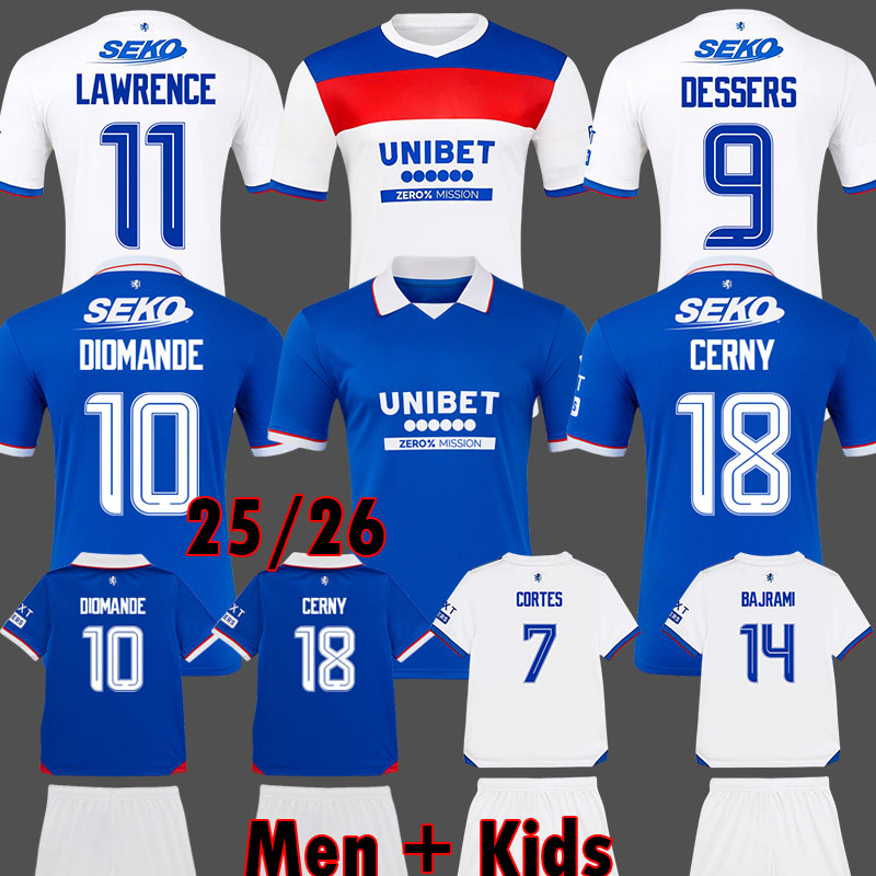25 26 Glasgow Rangersess Soccer Jerseys CERNY 2025 2026 third away DESSERS 150th Legendary version DANILO DIOMANDE Football Shirts Men kids uniforms