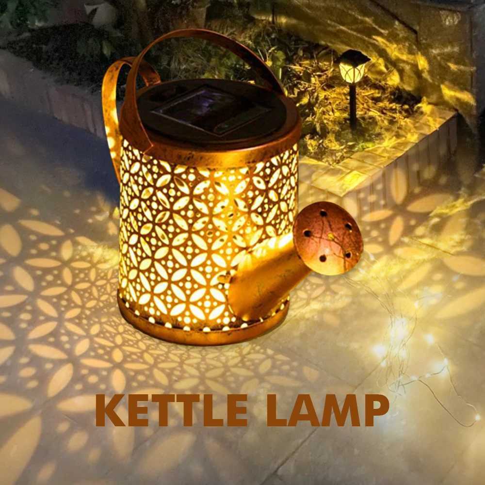 Hanging Kettle Lantern Light LED Solar Watering Can Light Outdoor Garden Decoration Waterproof Villa Path Lawn Yard Terrace Lamp XJ250606