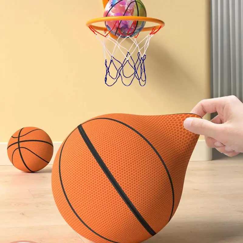 Indoor Quiet Basketball 7 Inches Silent Basketball Dribbling Toy with Zippered Removable Cover Quiet Basketball High Elasticity XJ250606