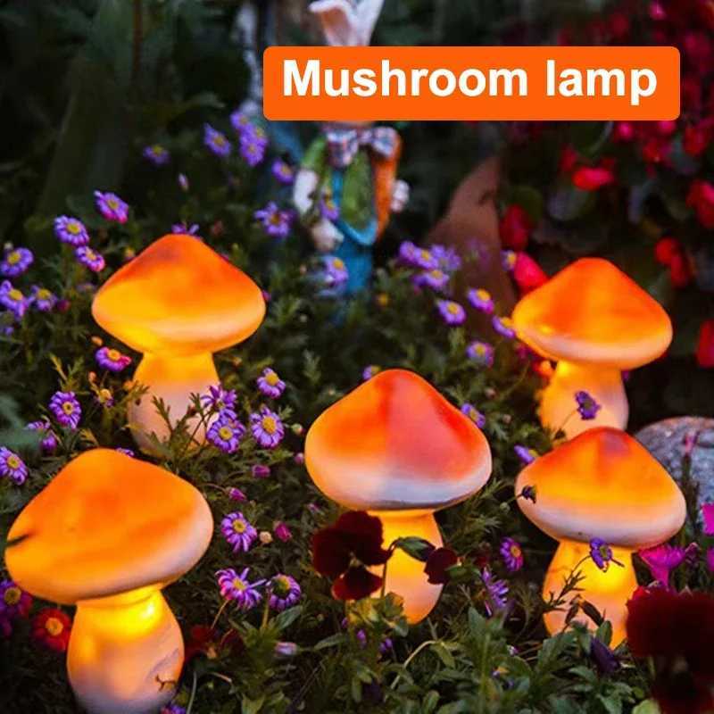 3PCS Solar Powered Mushroom Lights Outdoor Waterproof LED Garden Decor For Wedding Lawn Pathway Landscape Lighting Warm White XJ250606