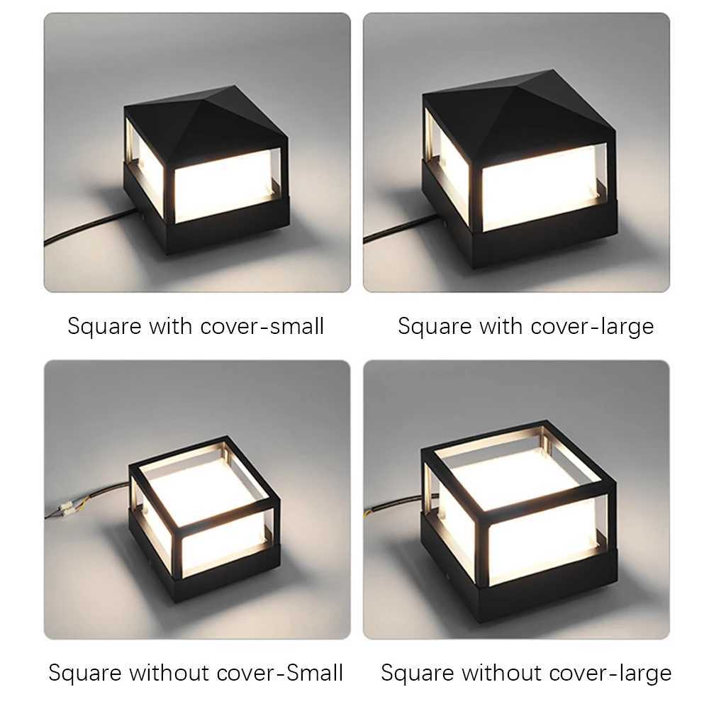 Outdoor Landscape Lights Waterproof 6W 12W LED Fence Balcony Pillar Post Cap Lamp Pipe Garden Street Decorative Light 110V 220V W250607