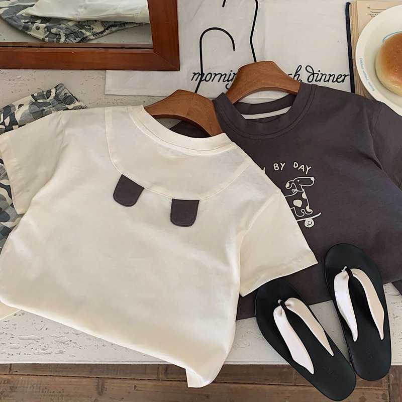 Bora Kids 2025 Summer New Arrival Boys' and Young Boys' Simple and Casual Children's Short Sleeve T-shirt y250607