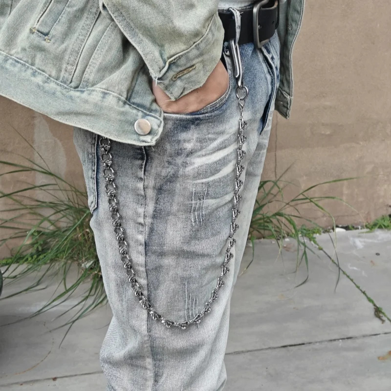 Dark punk Style Skeleton Pants Chain Mens Waist Minimalism Accessories Hip Rock y2k Key Chain Produce Wholesaler 250530