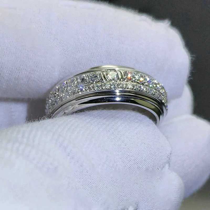 Huitan Creative Promise Rings AA Cubic Zircon Sparkling Wedding Rings for Women Silver Color Engagement Trendy Jewelry Drop Ship W250606