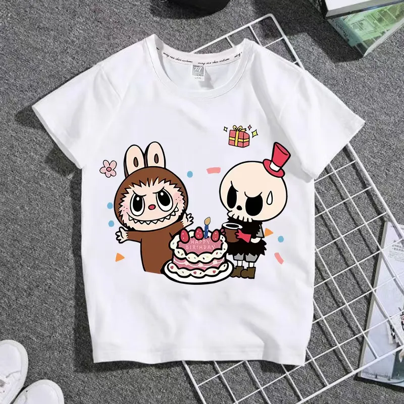 Labubu Tshirt Mens T Shirts New Labubu Tshirt Men and Women Short Sle Loose Tops Fashion Trend Comfortable Breathable Pure Cotton Printed Clothing Asi