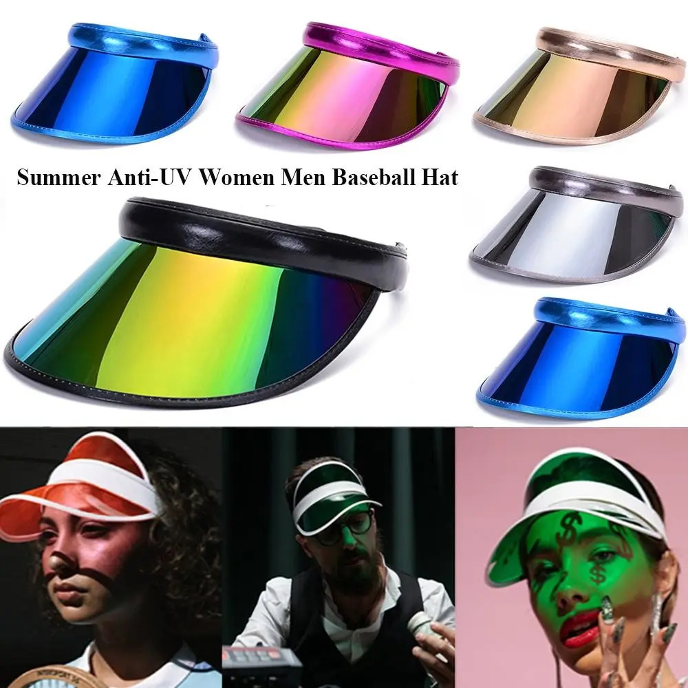 Transparent PVC Summer Baseball Hat Women Men Empty Top Anti-UV Sunshade Hat Visor Caps Bicycle Sun Hat Sports Accessories 250603