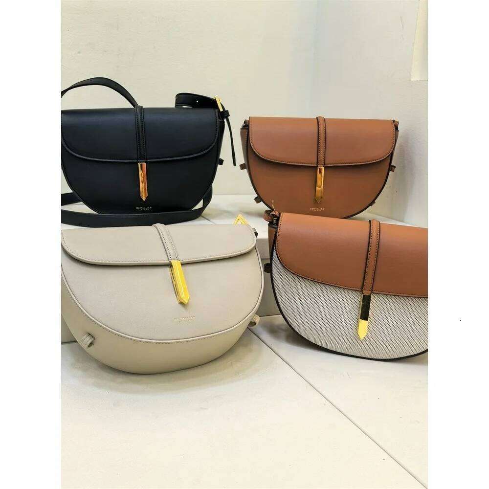 2025new Arrivalniche Style High-quality Leather Half-moon Maroon Fashionfashion One-shoulder Cross-body Saddle Bag For Women