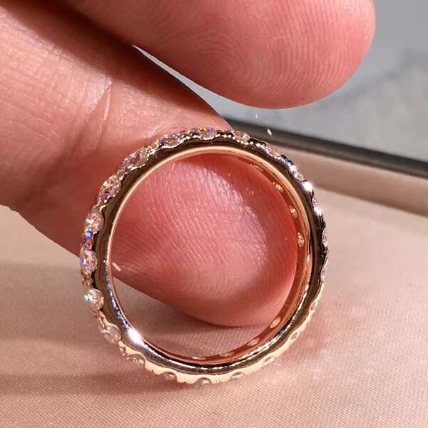 Diamond Rings 14k Gold Wedding Ring Engagement Rose Gold Moissanite Wedding Band