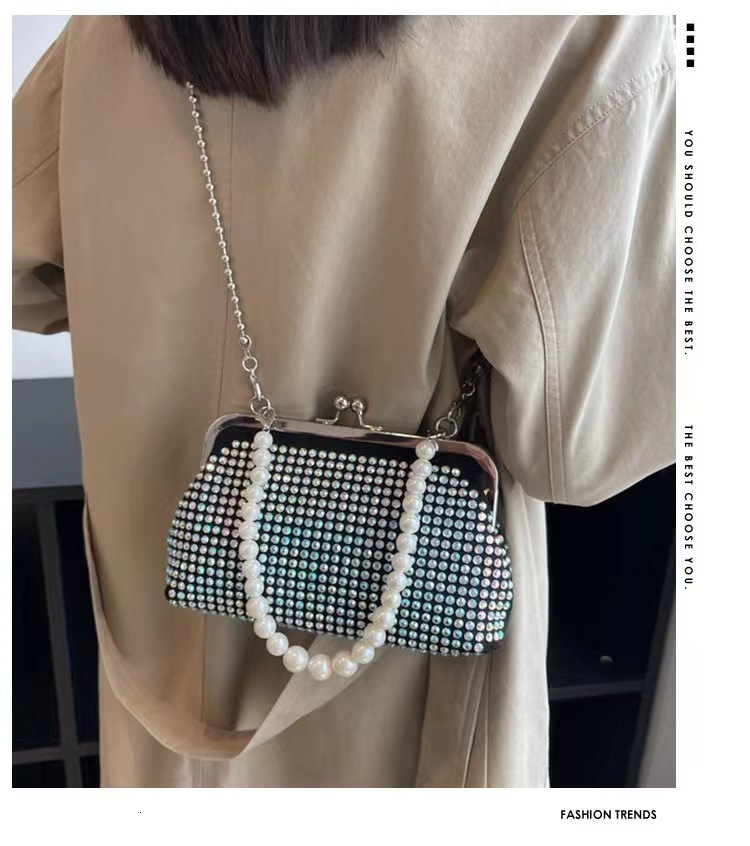 Top High Quality New Style Rhinestone Bag Handbag for Women Fashion Texture Crossbody Handbag Underarm Bag Shiny Full Diamond Bag New Free Delivery De