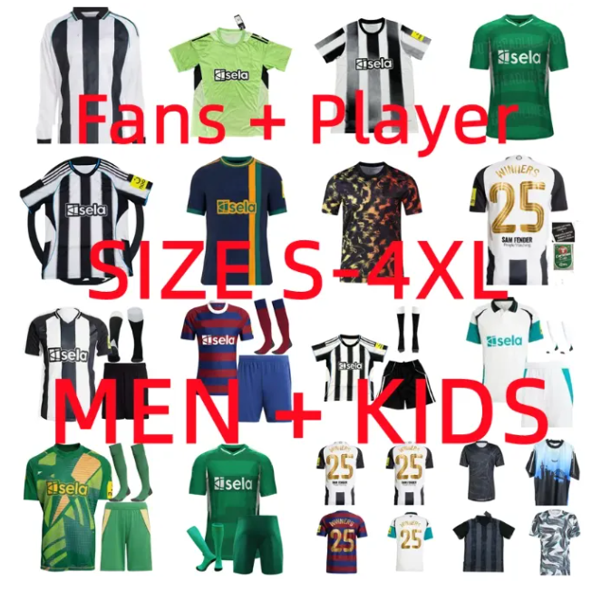 4xl ISAK BRUNO G. newcaslte united 24 25 26 Soccer Jerseys TONALI GORDON newcaste 2025 2026 football shirt JOELINTON LIVRAMENTO NUFC jersey Men Kids kit Pre Match Kits