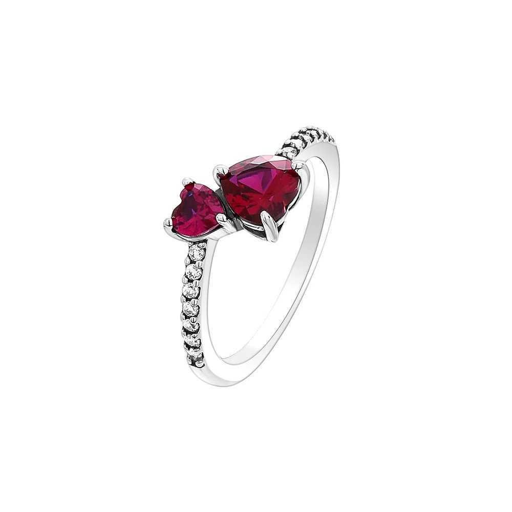 2025 Fashion Ring Mothers Day Anniversary Birthday Romantic Gift Rings Jewelry Hoop Ring Red Heart Bow 925 Sterling Silver XJ250606
