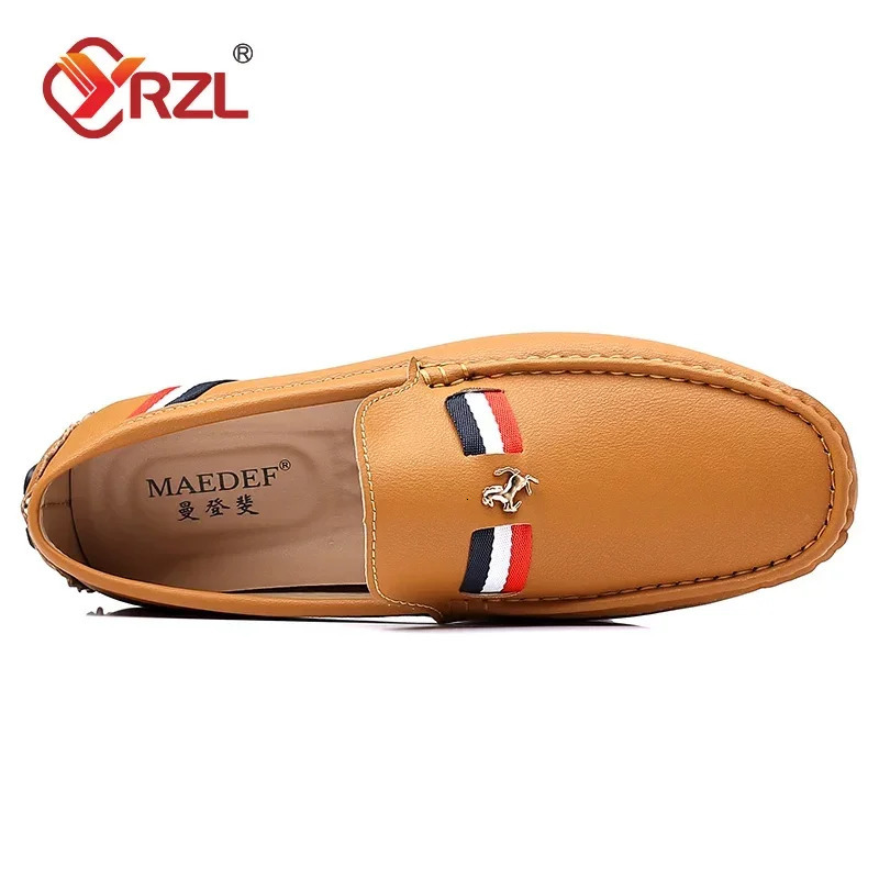 YRZL Loafers Men Casual PU Leather Loafers Mens Shoes Italian Comfortable Moccasins Formal Slip on Driving Shoes for Men 250605