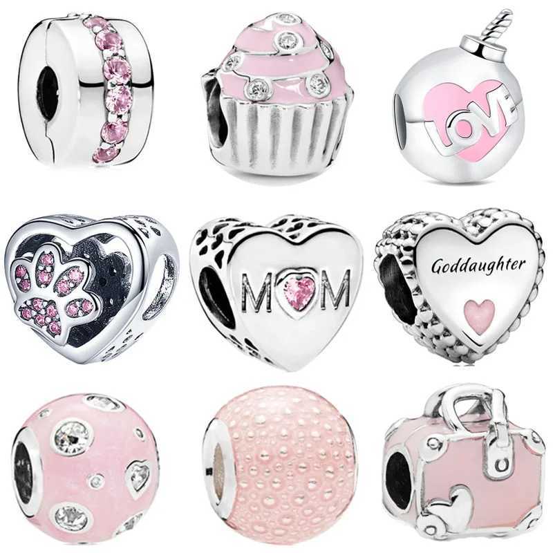 Classics 925 Silver Pink Crown Flower Hot air balloon Charms Fit Original Bracelet Necklace DIY Bead For Women Jeweli Make GiftXJ250607