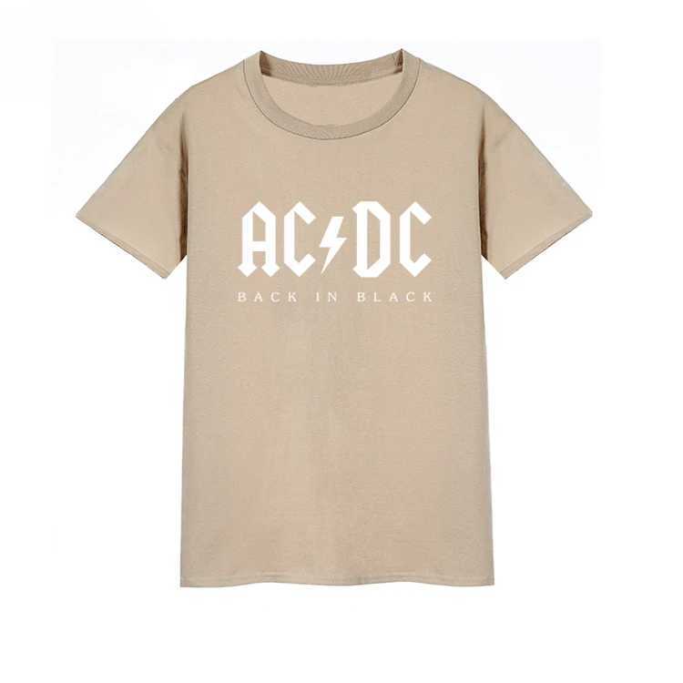 2025 New Rock T-shirt Men ACDC AC Band Highway Rock Metal Punk Mens Clothing Printed Mens and Womens Short Sleeve T-shirt W250607