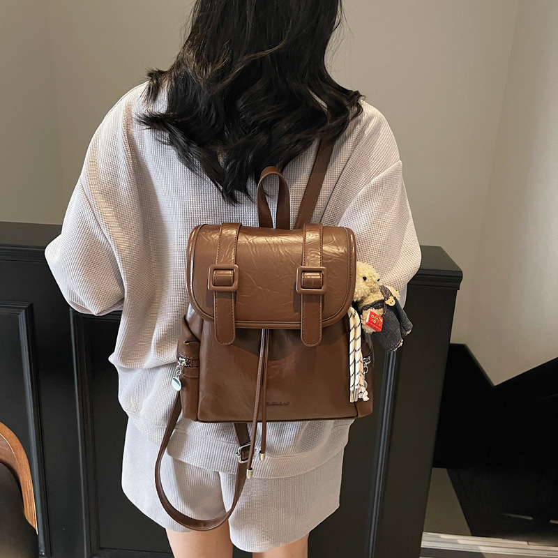 designer Korean Style Large Capacity Casual Backpack for Women 2025 New College Style Student School Bag Simple Travel Backpack