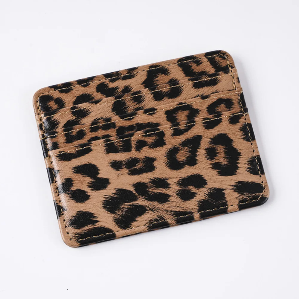 Leopard print folding PU leather card case ID card case creative bank card case bus card holder lightweight card holder A-DH 250605