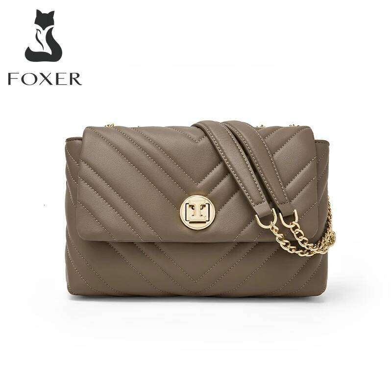 Elegant Female Shoulder Clutch by FOXER - Durable Full Grain Leather Strap Purse Ideal Gift Choice