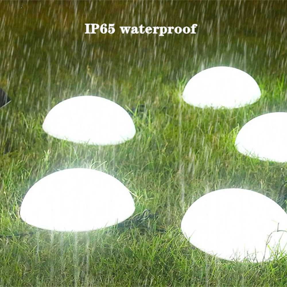 5Pcs Solar Ground Lights Outdoor Garden Lawn Lamps Creative Half Ball Shaped Waterproof LED Lamp Pathway Landscape Yard Decor W250607