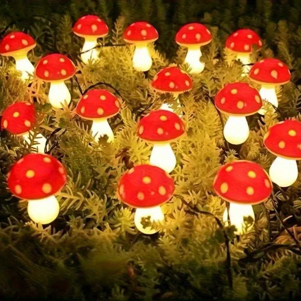 1PC 8/12LED solar mushroom ground plug light with eight lighting modes used for gardens lawns courtyards and outdoor decoration W250607