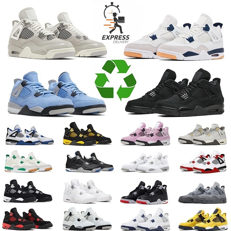 4s Basketball Shoes Men Women 4 Bred Reimagined Orchid Military Black Cat Sail University Blue Red Pink Thunder White Oreo Cool Grey Midnight Navy mens trainers