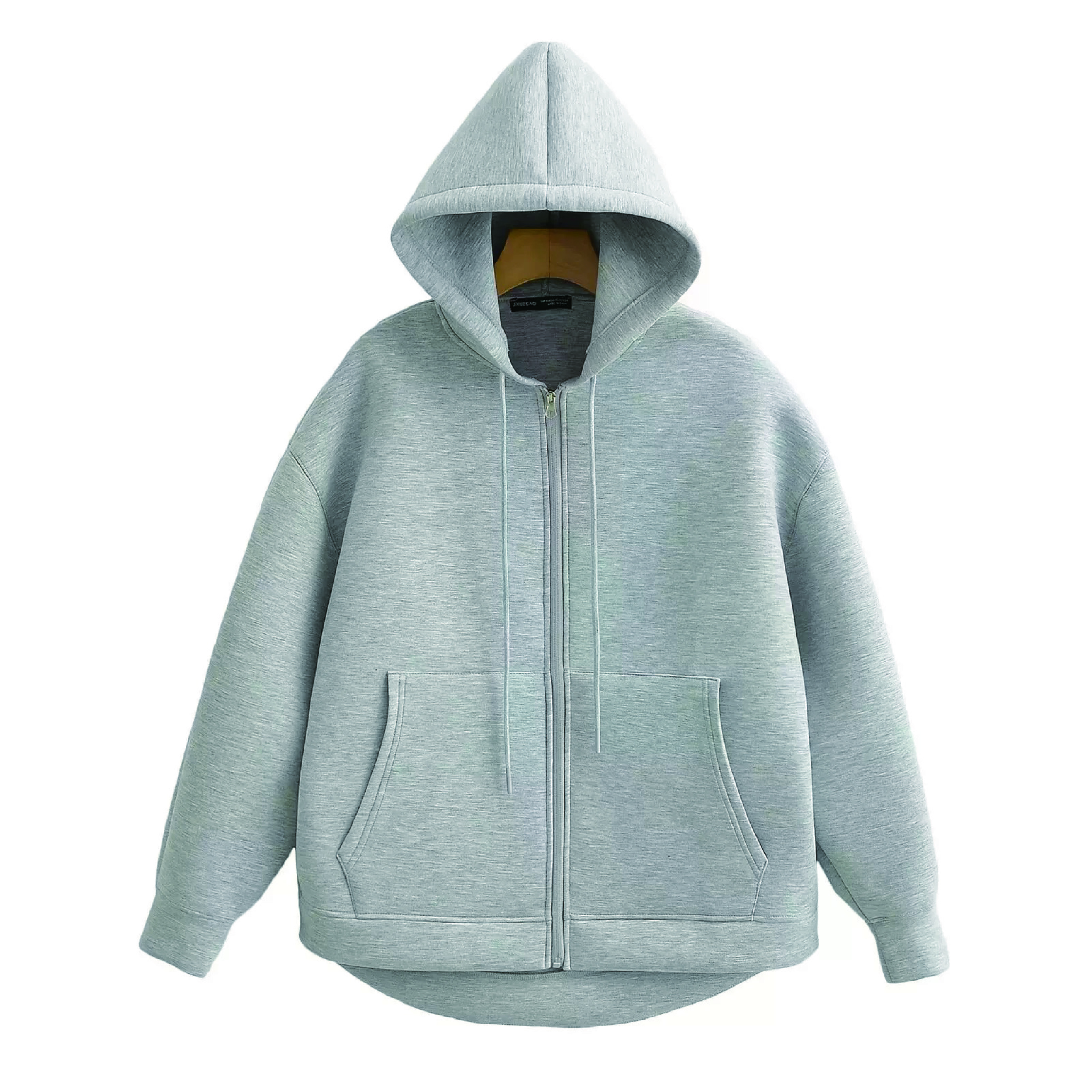 Women's Hooded Zip-Up Sweatshirt with Contoured Silhouette - Versatile & Comfortable