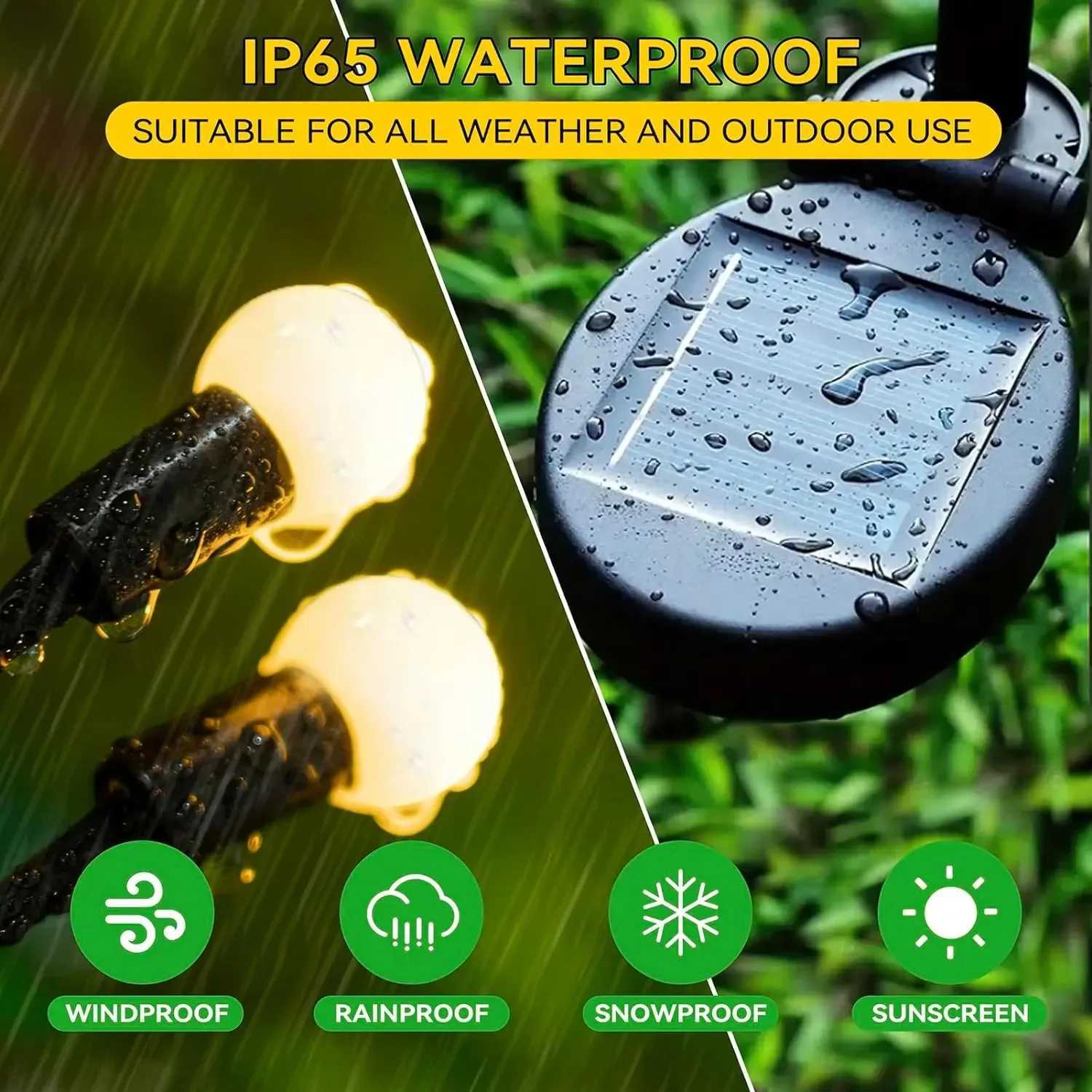 LED Solar Firefly Lights Outdoor Sun Powered Light Energy Saving Garden Home Lawn Fairy Light Landscape Lamp Atmosphere Lamp XJ250606