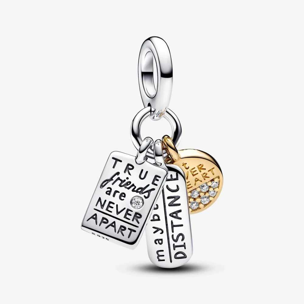 2024 Yeni Moda 925 Sterling Gm Dostluk l Dangle Charm Boncuklar 3mm Orijinal Bileklik Kadn DIY Tak Hediyelerine Uyuyor XJ250607