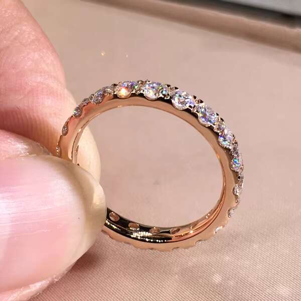Diamond Rings 14k Gold Wedding Ring Engagement Rose Gold Moissanite Wedding Band