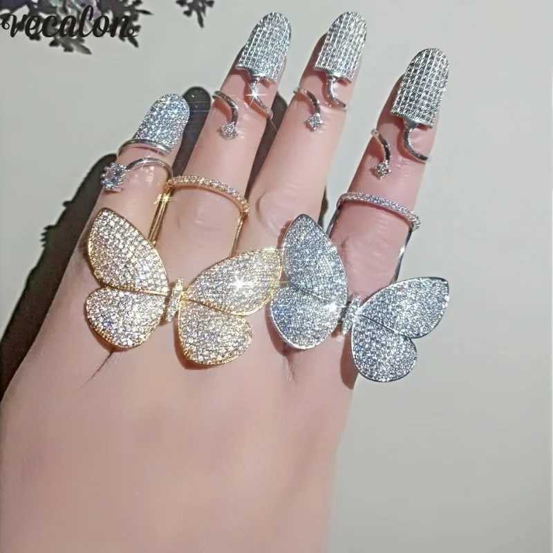 Flying butterfly Micro Pave 300pcs Lab Diamond cz Ring 925 Sterling silver Engagement Wedding band Rings for Women Party Jewelry XJ250606