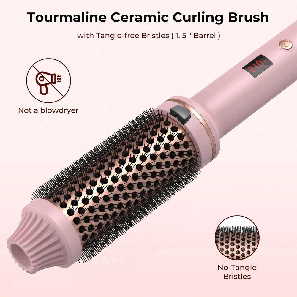 Curling Iron PTC Heated Thermal Ceramic Curler Hot Create Loose & Volume Curls Heating Hair Styling Brush