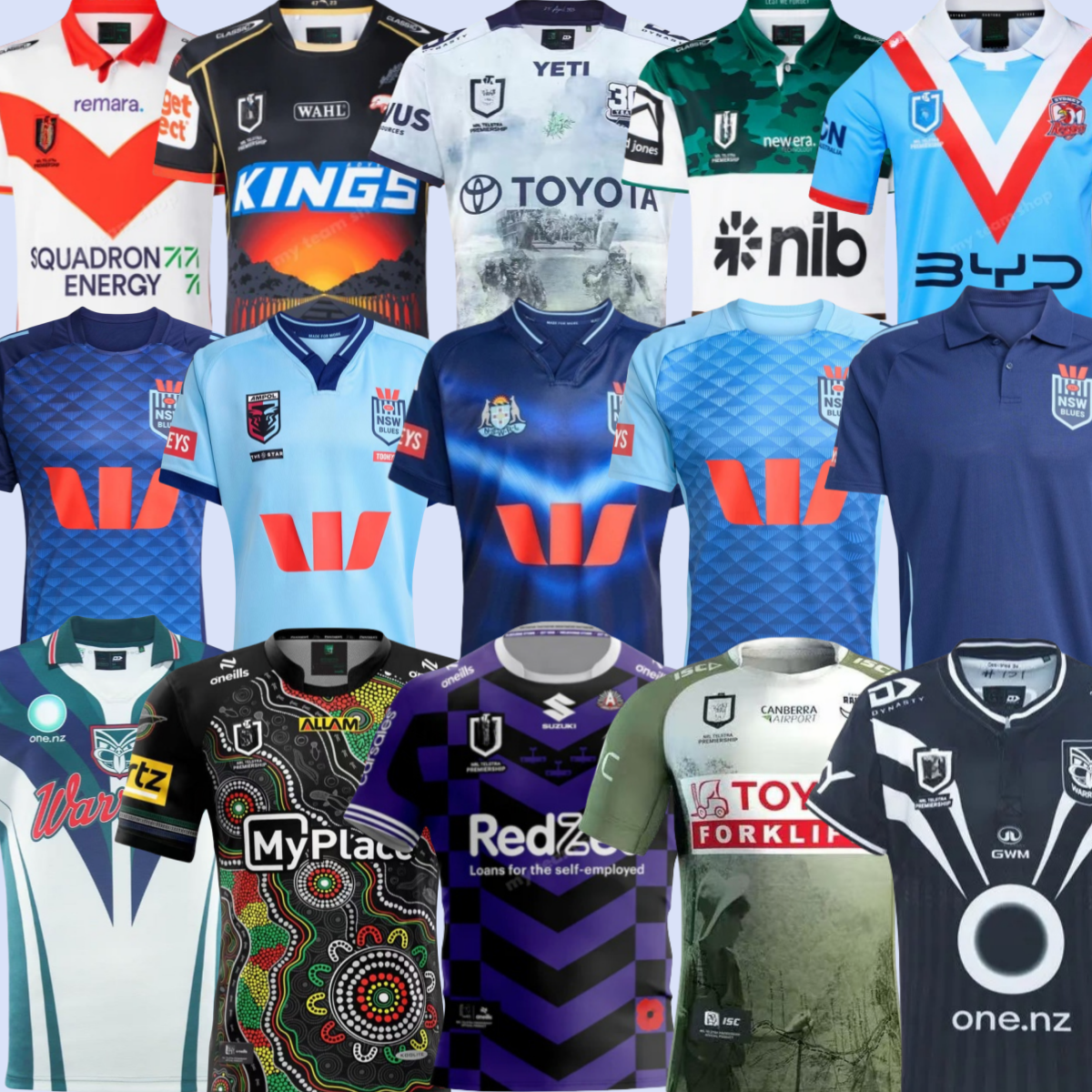 S-5XL 2025 2026 NRL Rugby Training Uniform Warrior Dog Rooster Bad Horse Raider Men's Short Sleeve Sports Jersey - Breathable, Moisture Core - Polyester