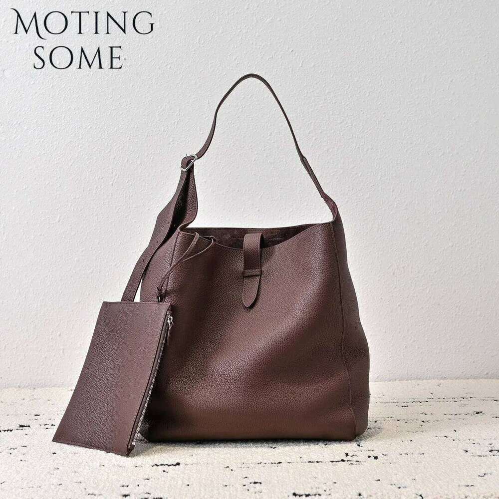 Motingsome Togo Cowhide Bucket For Women Messenger Bag Large Capacity Commuter Genuine Leather Shoulder Tote 2025 New
