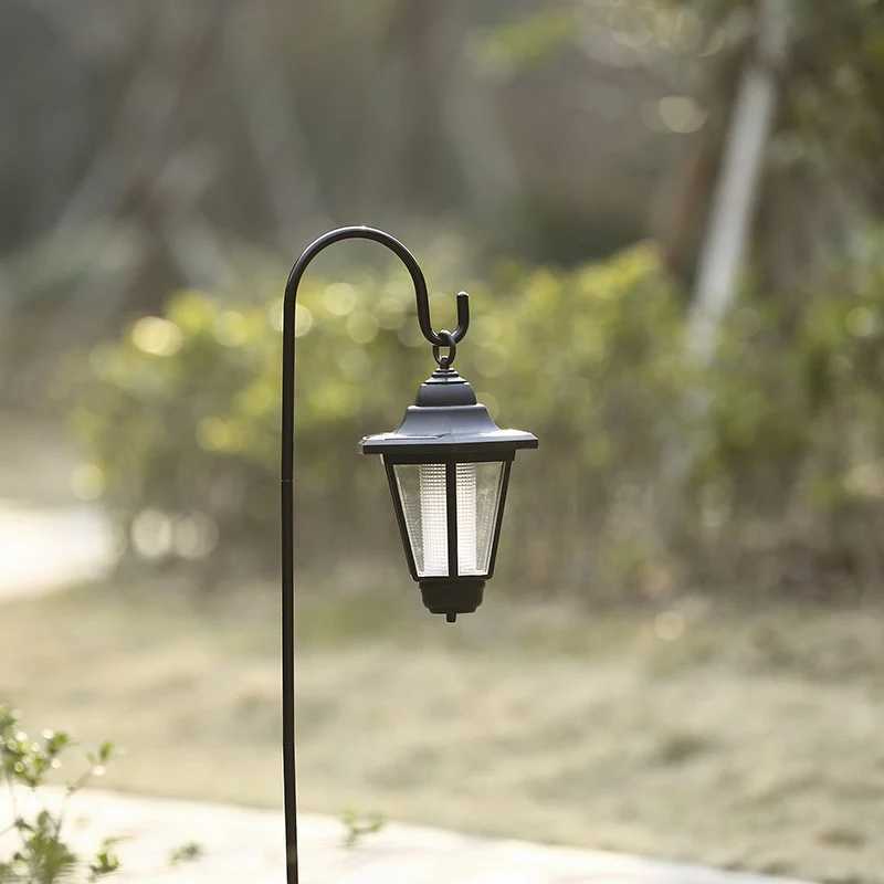 Retro Solar Lights Outdoor Hexagonal LED Wall Lamp IP65 Waterproof Lawn Lights Landscape Lighting for Courtyard Garden DecorXJ250606