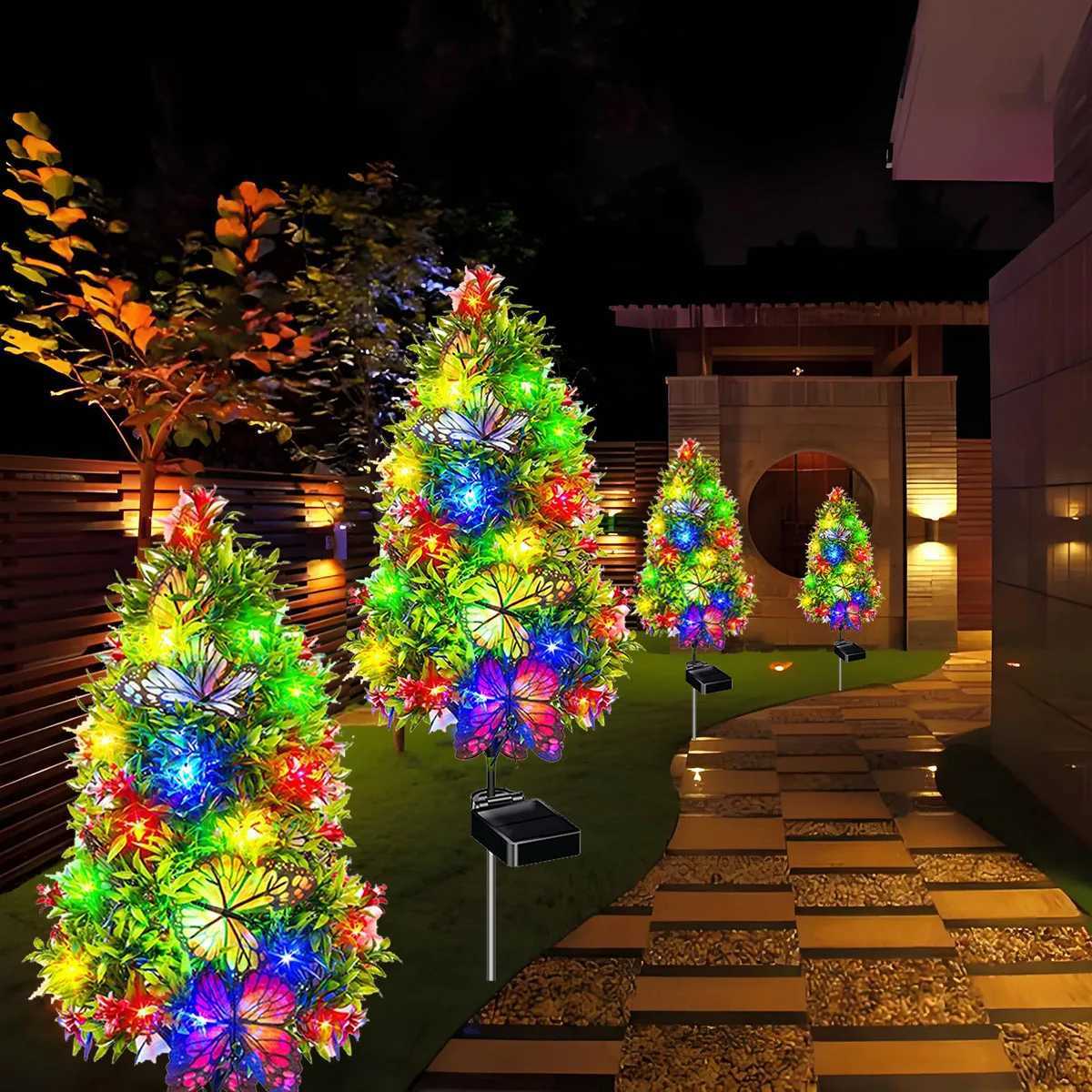Eucalyptus Butterfly Solar Simulation Flower Garden Light Outdoor IP65 Waterproof LED Decoration for Courtyard LawnXJ250606