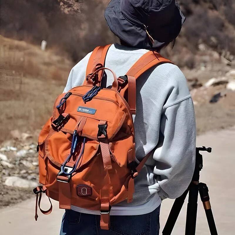 Shine Orange High Quality Nylon Backpacks String Water Proof Large Capacity Casual Outdoor Bags For Unisex 2025 New Hot Mochilas